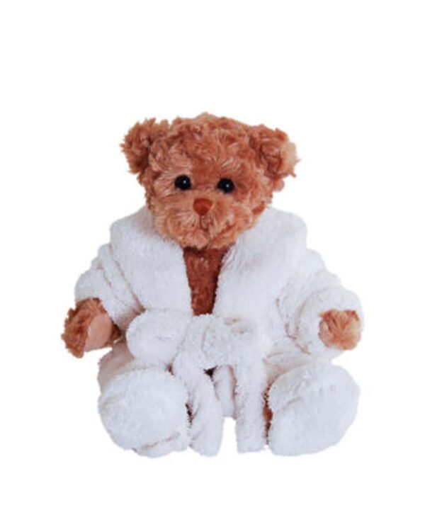 Peluche Ours Mr BUKOWSKI Marron en robe de chambre