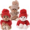 Peluche Ours BUKOWSKI Blanc LEO WADEMAR pull rouge