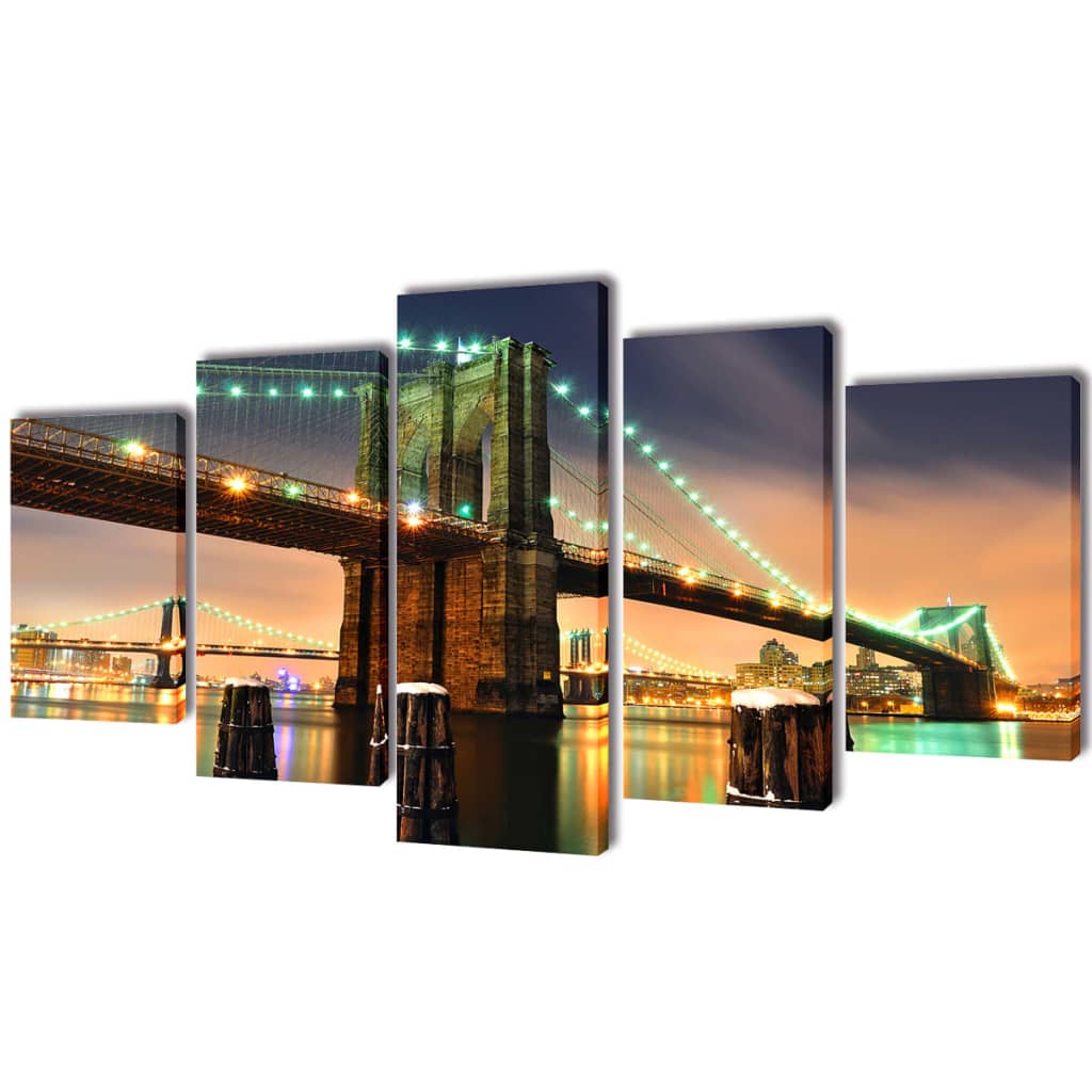 Cadres photo imprimé en toile Pont de Brooklyn 100x50cm